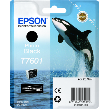 Epson T7601 Cartouche Noir photo Originale 