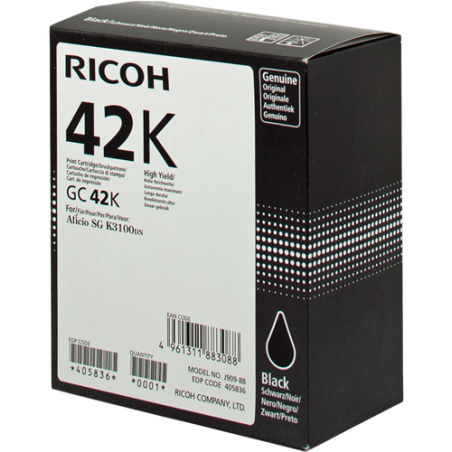 Ricoh 42K (GC42K) Cartouche Gel Noir Originale 