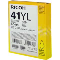 Ricoh 41YL (GC41YL) Cartouche Gel Jaune Originale 