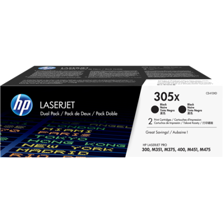 HP 305X Multipack Noir Original 