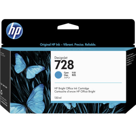 HP 728 Cartouche Cyan Originale 