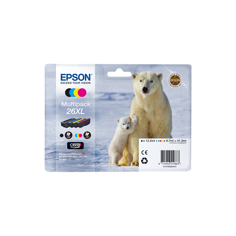 Epson 26XL Multipack 4 cartouches Originales