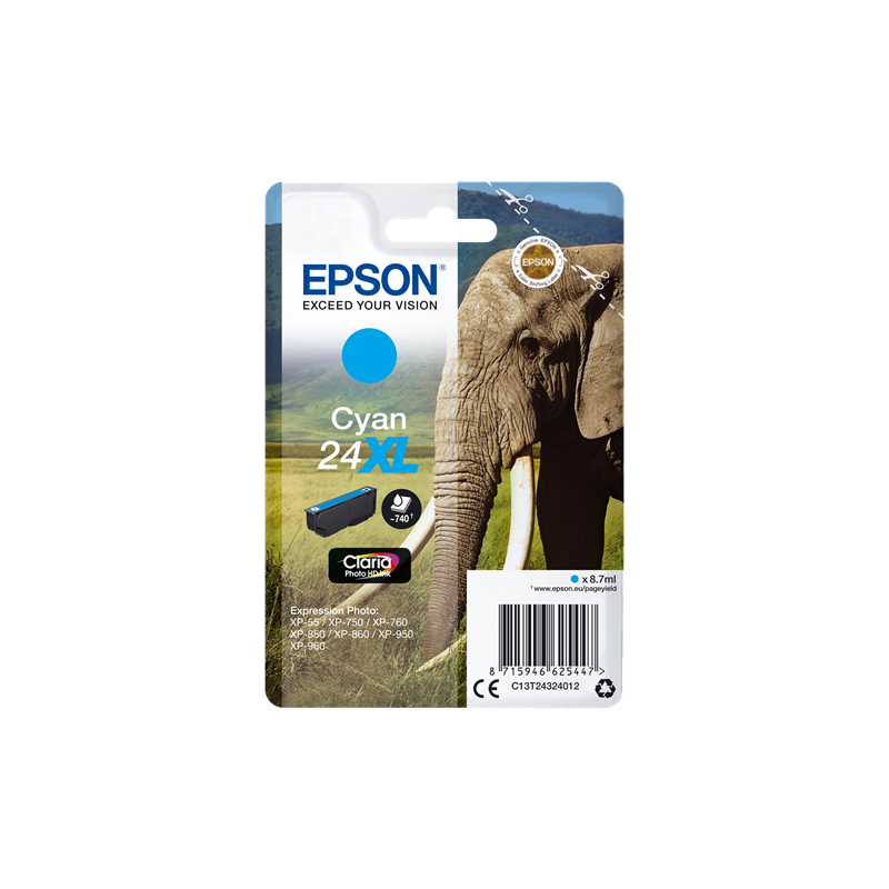 Epson 24XL Cartouche Cyan Originale