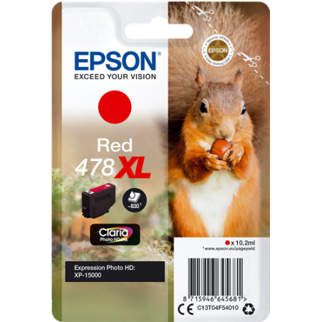 Epson 478XL Cartouche Rouge Originale 