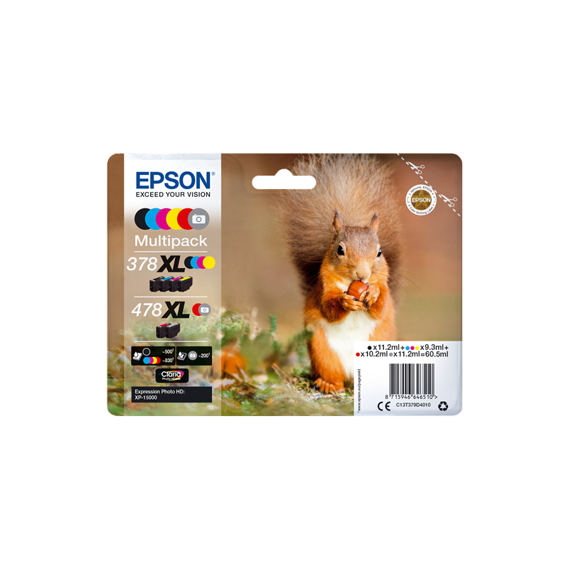 Epson 378XL / 478XL Multipack 6 Couleurs Original