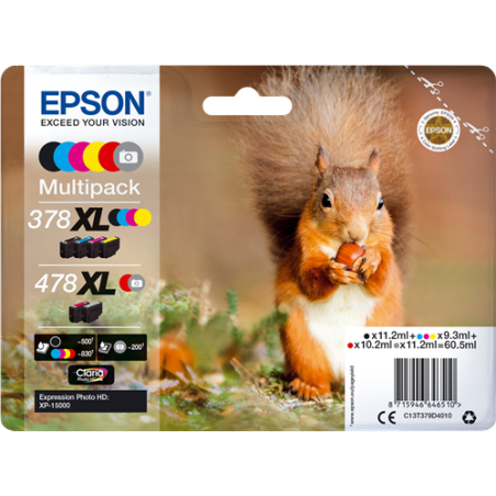 Epson 378XL / 478XL Multipack 6 Couleurs Original 