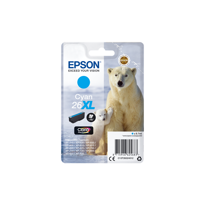 Epson 26XL Cartouche Cyan Originale