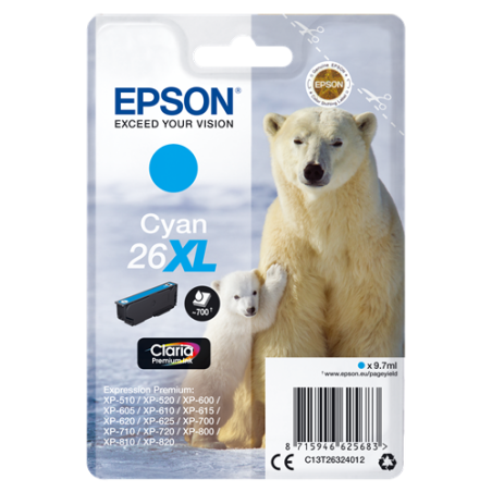Epson 26XL Cartouche Cyan Originale 