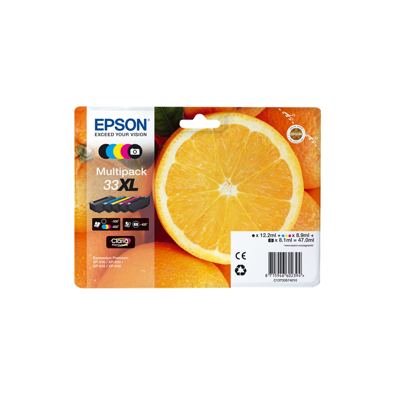 Epson 33XL Multipack 5 Cartouches Originales