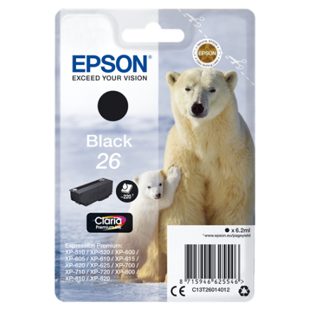 Epson 26 Cartouche Noir Originale 