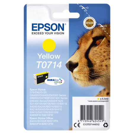 Epson T0714 Cartouche Jaune Originale 