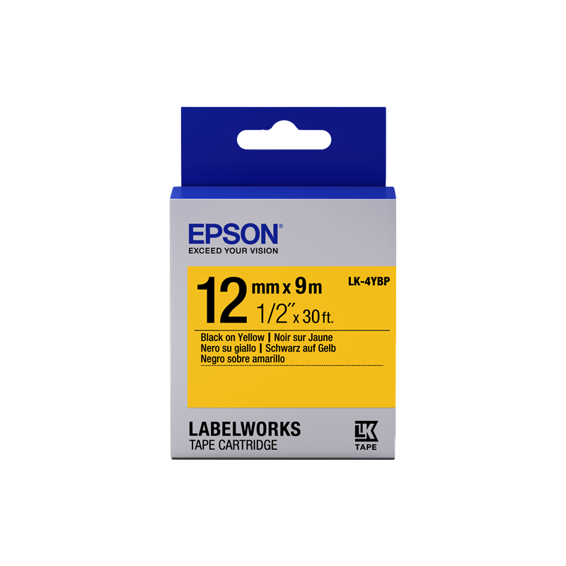 Epson LK-4YBP Ruban Noir sur Jaune Original