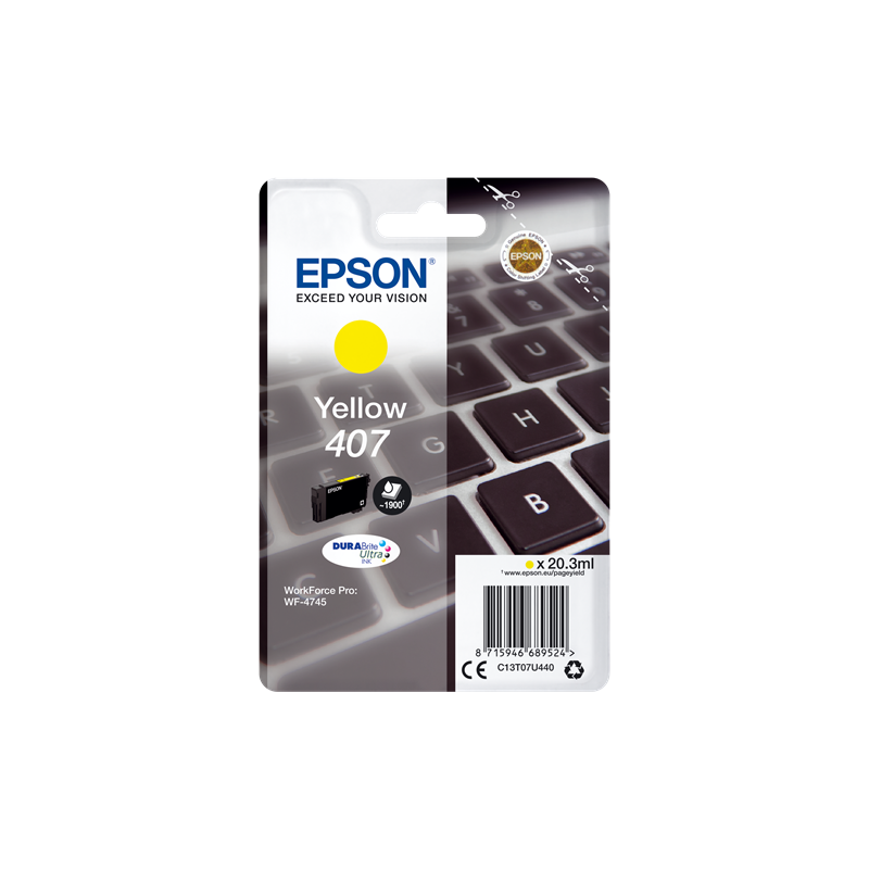 Epson 407 Cartouche Jaune Originale