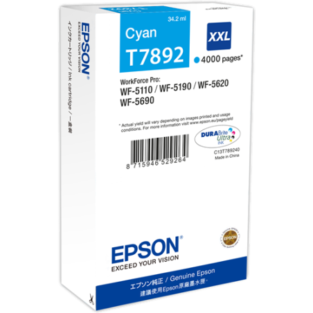 Epson T7892 Cartouche Cyan Originale 