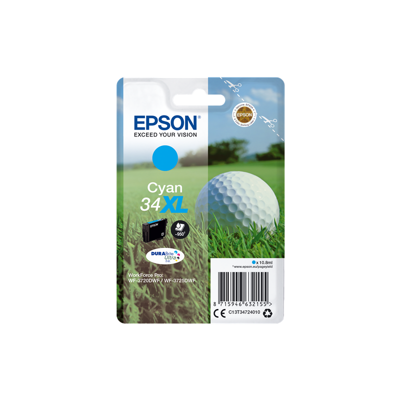 Epson 34XL Cartouche Cyan Originale