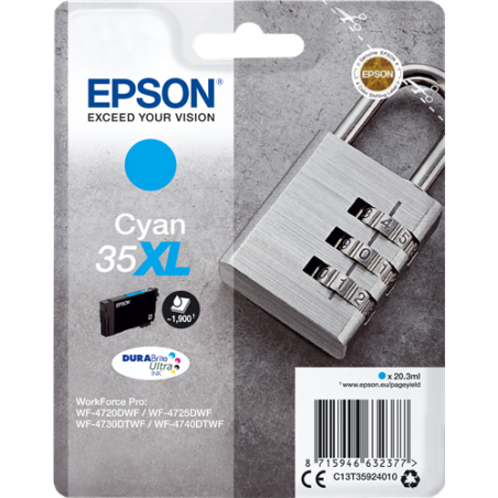 Epson 35XL Cartouche Cyan Originale 