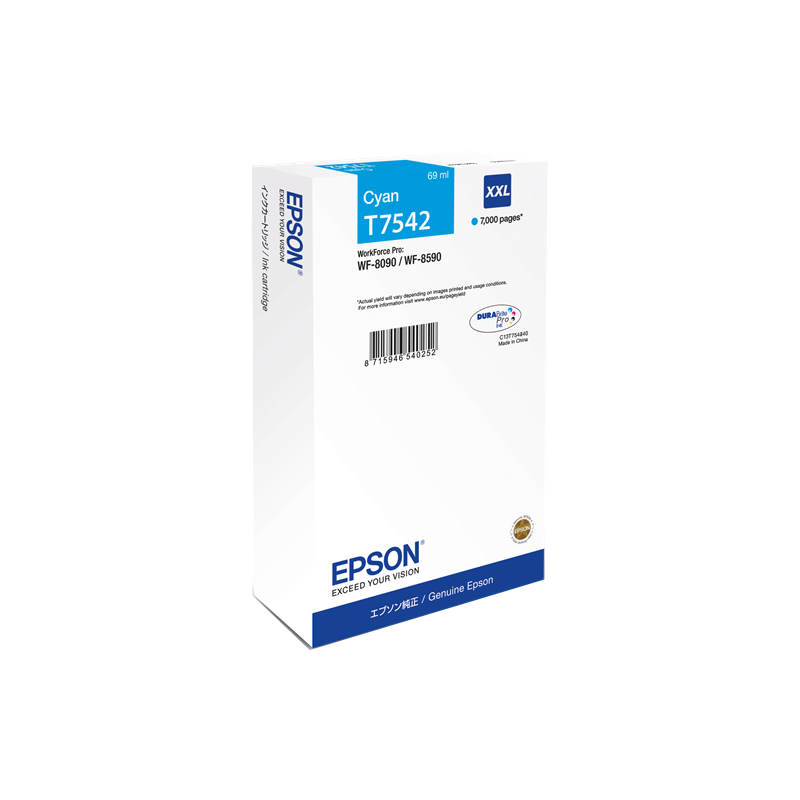 Epson T7542 XXL Cartouche Cyan Originale