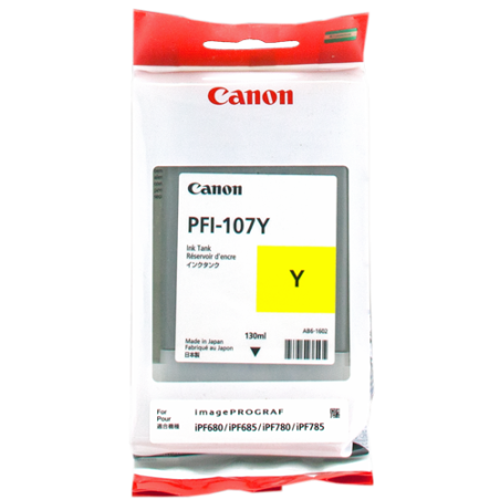 Canon PFI-107y Cartouche Jaune Originale 