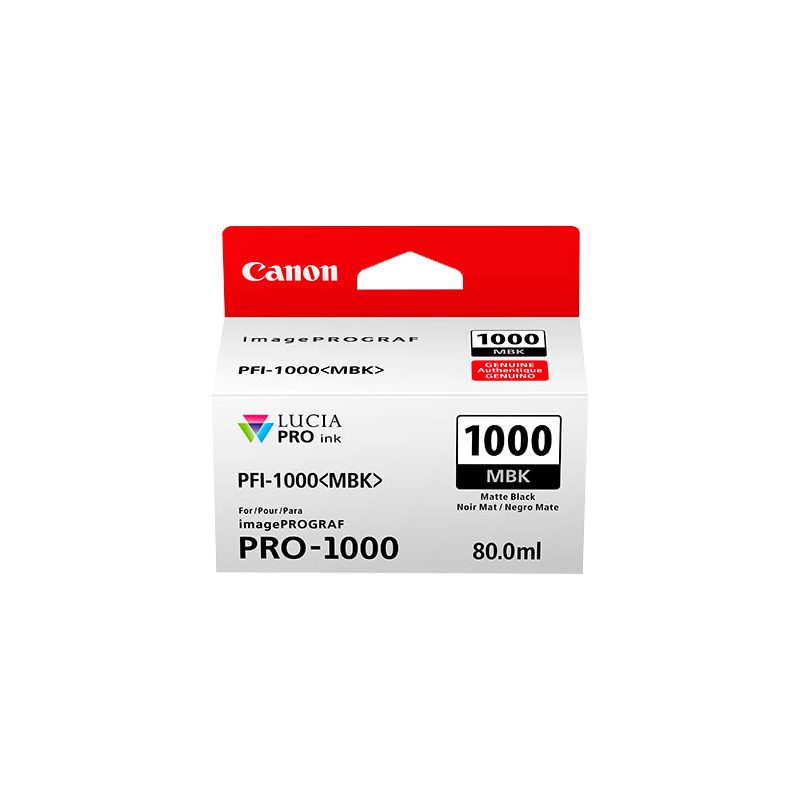 Canon PFI-1000mbk Cartouche Noir Mat Originale Canon PFI-1000mbk Cartouche Noir Mat Originale
