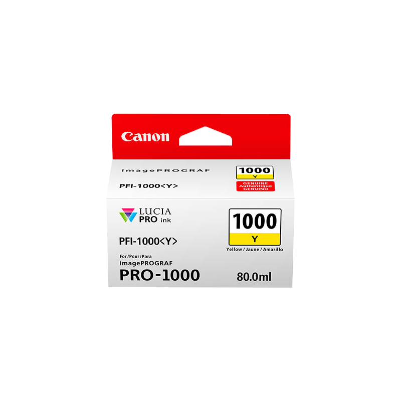 Canon PFI-1000y Cartouche Jaune Originale Canon PFI-1000y Cartouche Jaune Originale