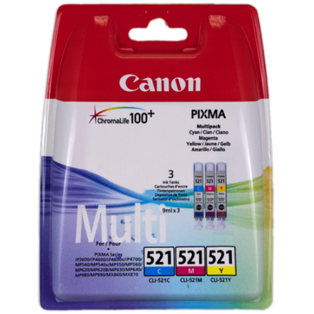 Canon CLI-521z Multipack 3 Couleurs Original 