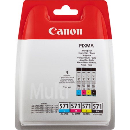 Canon CLI-571 Multipack 4 Couleurs Original 