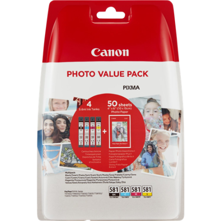 Canon CLI-581 Photo Value Pack 4 Couleurs Original 