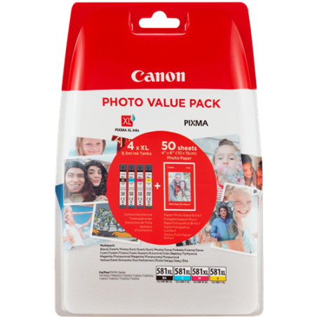 Canon CLI-581 XL Photo Value Pack 4 Couleurs Original 