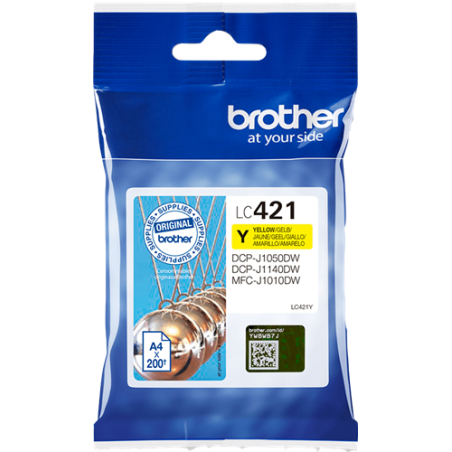 Brother LC421Y Cartouche Jaune Originale 