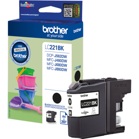 Brother LC221BK Cartouche Noir Originale 