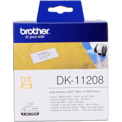 Brother DK-11208 Étiquettes Noir sur Blanc Originales 