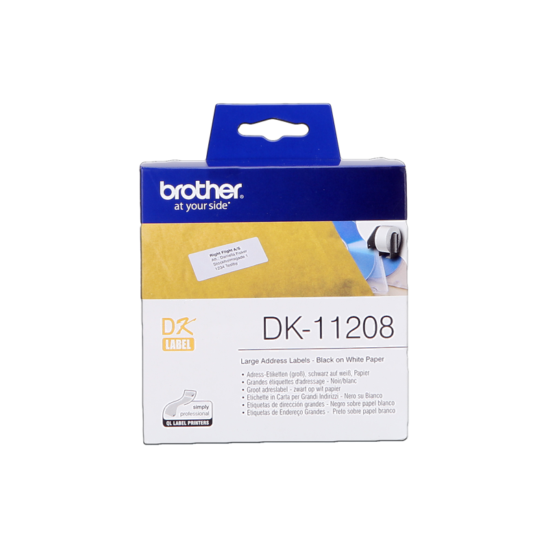 Brother DK-11208 Étiquettes Noir sur Blanc Originales