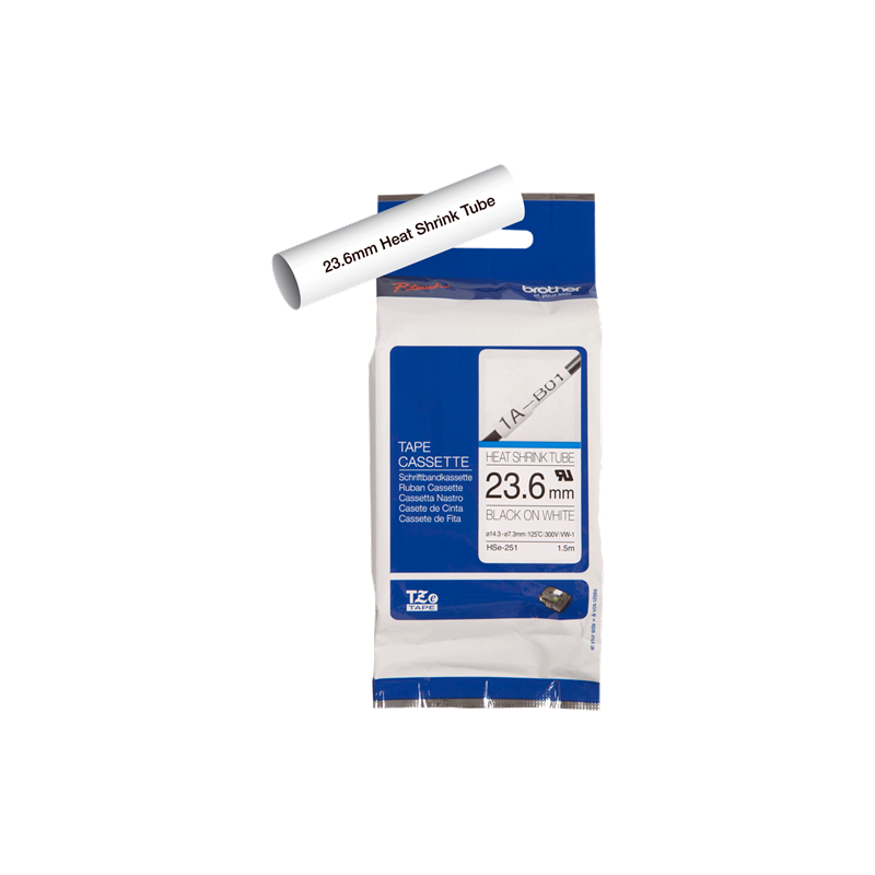 Brother HSe-251 Ruban Noir sur Blanc Original