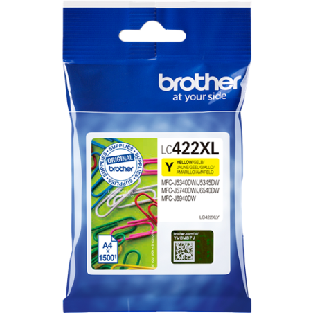 Brother LC422XLY Cartouche Jaune Originale 
