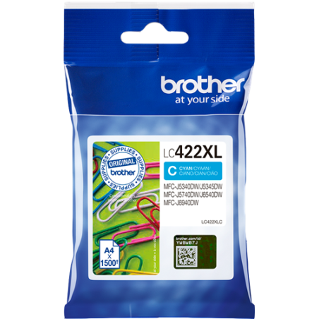 Brother LC422XLC Cartouche Cyan Originale 