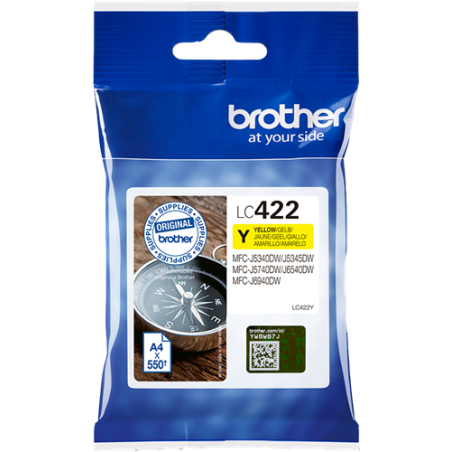 Brother LC422Y Cartouche Jaune Originale 