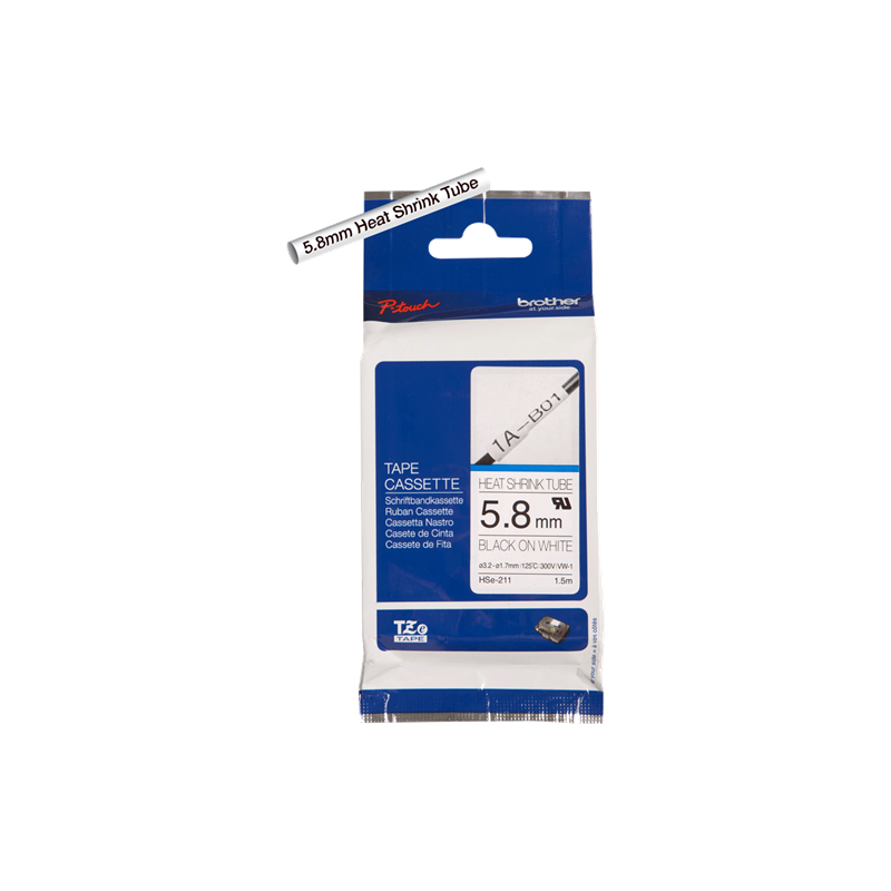 Brother HSe-211 Ruban Noir sur Blanc Original
