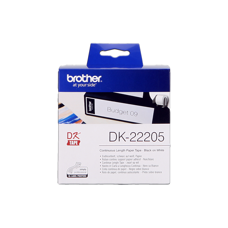 Brother DK-22205 Étiquettes Noir sur Blanc Originales