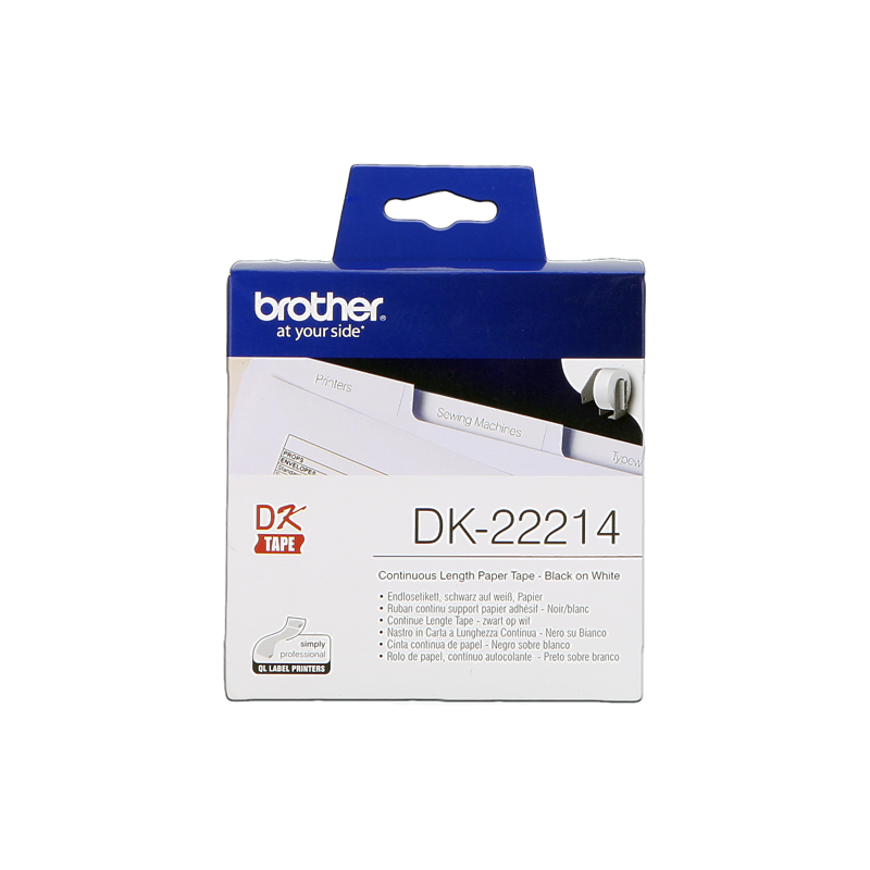 Brother DK-22214 Étiquettes Noir sur Blanc Originales