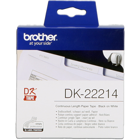 Brother DK-22214 Étiquettes Noir sur Blanc Originales 