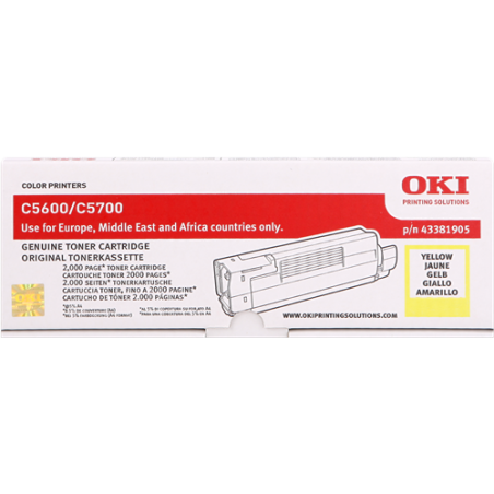 OKI 43381905 Toner Jaune Original 