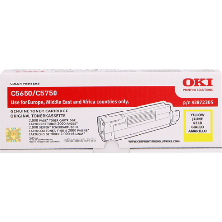 OKI 43872305 Toner Jaune Original 