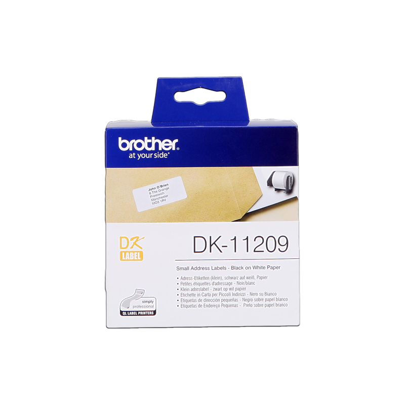 Brother DK-11209 Étiquettes Noir sur Blanc Originales