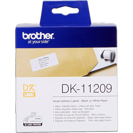 Brother DK-11209 Étiquettes Noir sur Blanc Originales 