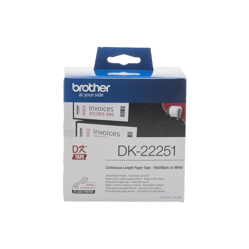 Brother DK-22251 Étiquettes Noir / Bleu / Blanc Originales