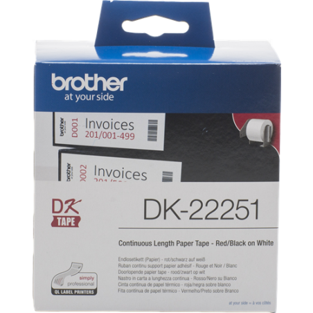 Brother DK-22251 Étiquettes Noir / Bleu / Blanc Originales 