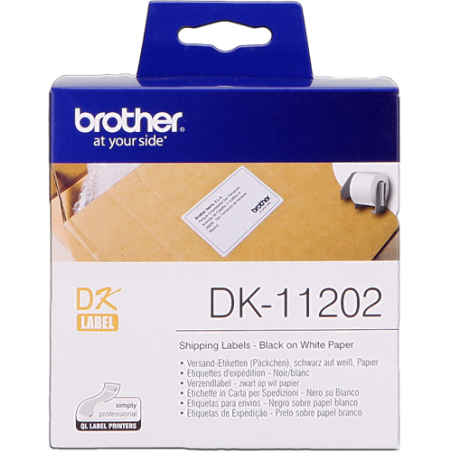Brother DK-11202 Étiquettes Noir sur Blanc Originales 