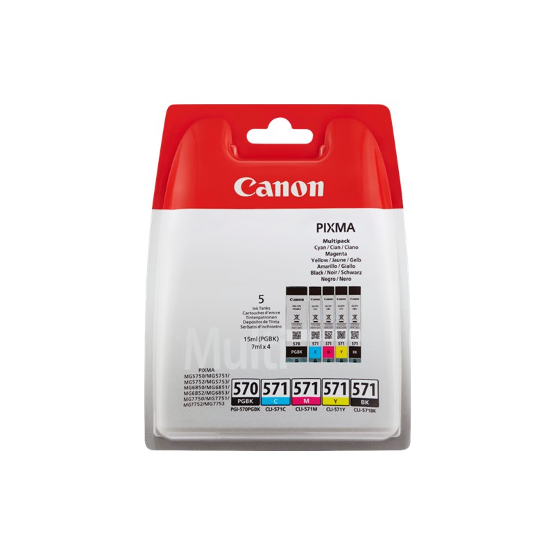 Canon PGI-570 + CLI-571 Multipack 5 Cartouches Originales