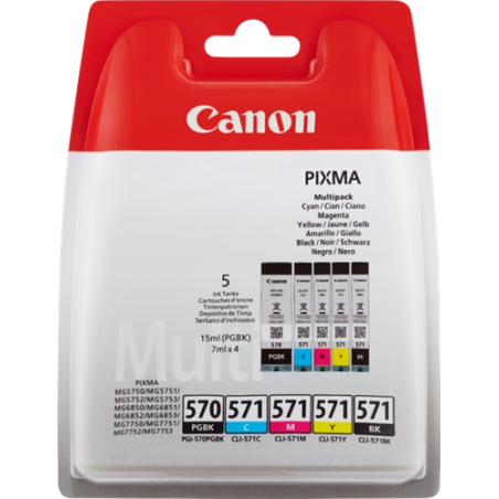 Canon PGI-570 + CLI-571 Multipack 5 Couleurs Original 