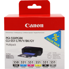 Canon PGI-550 + CLI-551 Multipack 6 Couleurs Original 